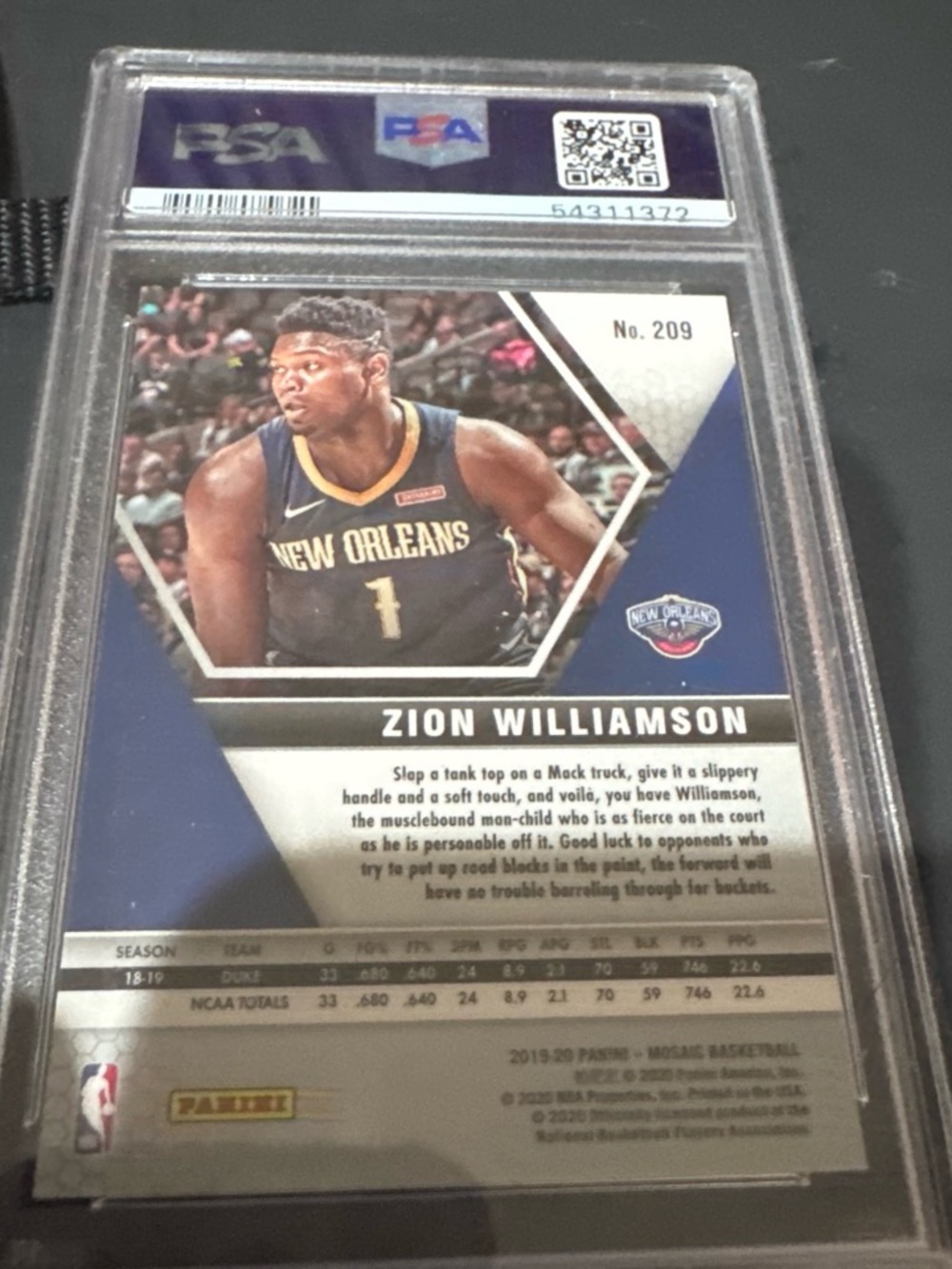 NBA Zion Williamson Trading Card - Blue, White, Gold